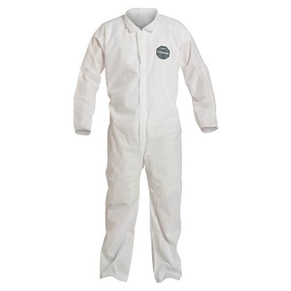 DUPONT 25pk DisposableCoveralls SizeXL Zipper&Stormflaps ClosurePB120SWHXL002500