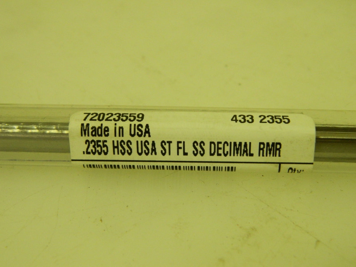 Pro-Grade Chucking Reamer 0.2355" HSS 6 Flute 72023559