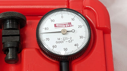 SPI Dial Indicator &amp; Base Kit w/Cert 0-100 Dial 14-227-3