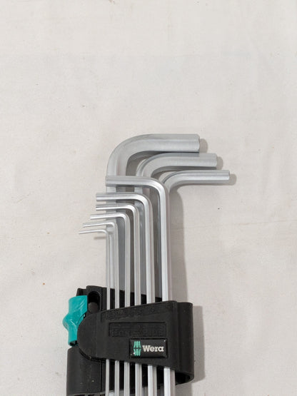 Wera 9 Pc Hex Key Set: Ball End, L-Handle, Metric 05022087001