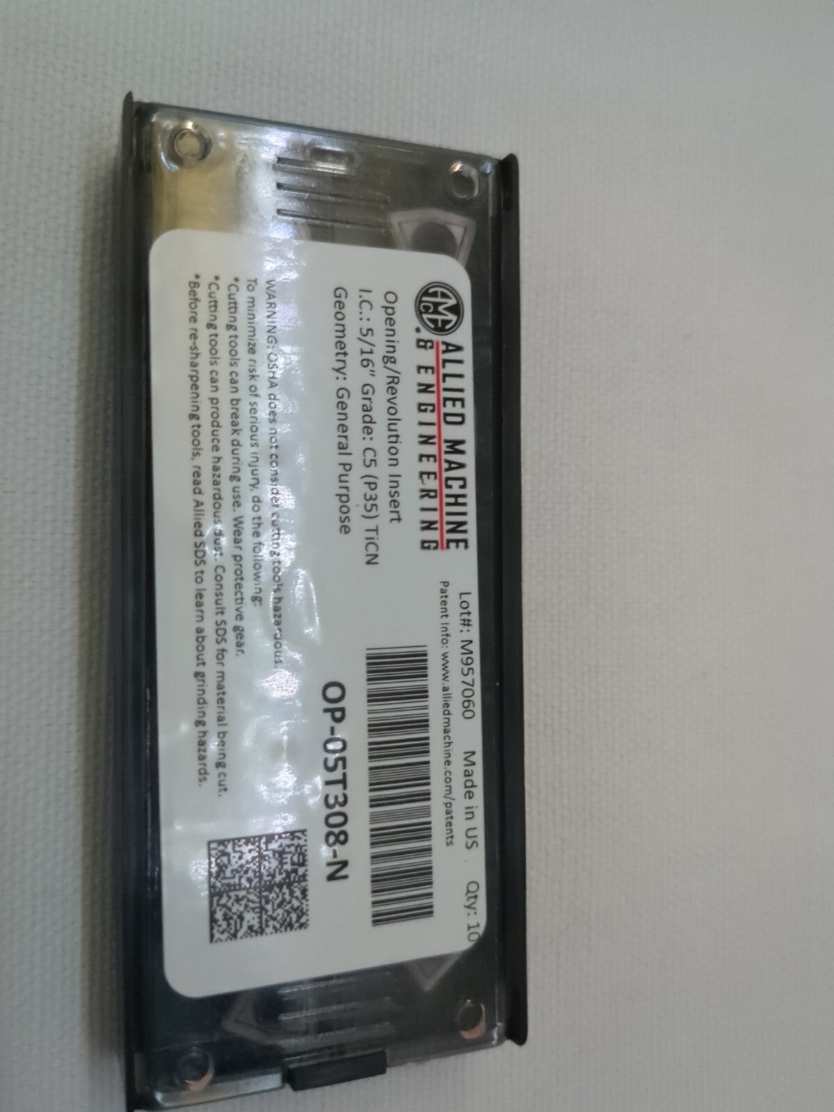 ALLIED Indexable Drill Insert: WCMX, Solid Carbide OP-05T308-N