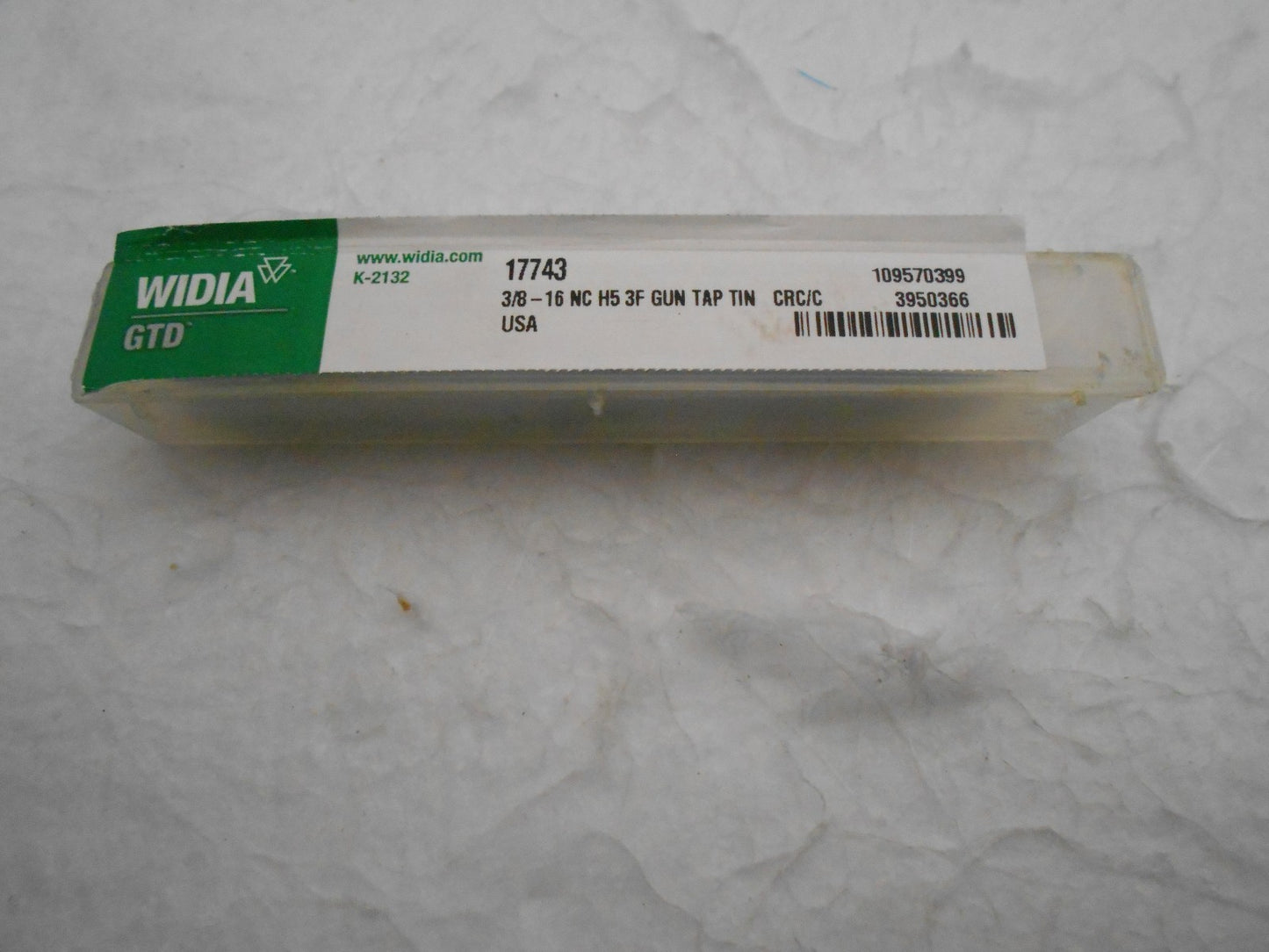 Widia GTD Plug Gun Tap 3/8-16 NC H5 3FL HSSe-PM TiN Qty 3 17743