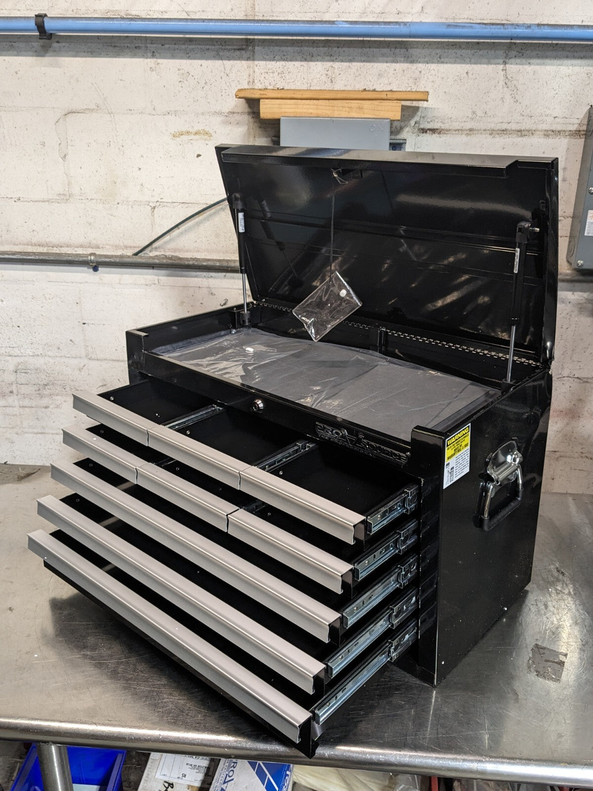 Pro Source Top Chest Tool Box 9 Drawer 26 x 18 x 16 Steel Black SCRATCH N DENT