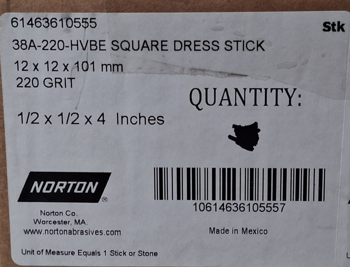 Norton Aluminum Oxide Square Dressing Sticks VB 220 Grit QTY5 61463610555