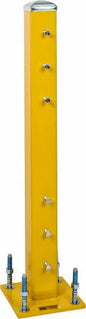 STEEL KING Traffic Guard Rail Mount Post: 42" High Rail Mount Steel Yellow
