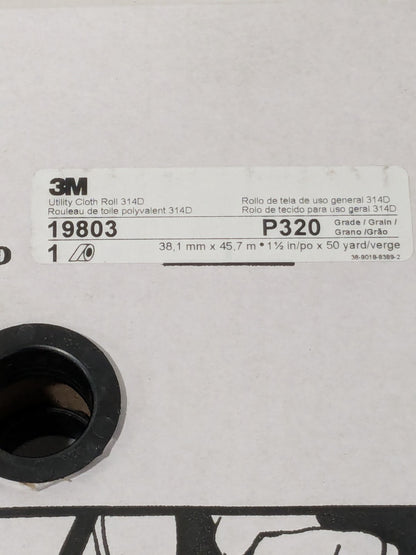3M 1-1/2" x 50 Yd 320 Grit Aluminum Oxide Shop Roll 7000118523