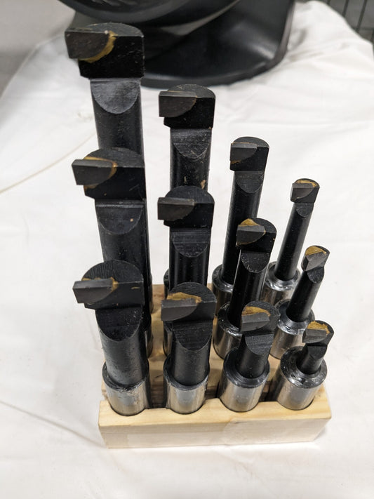12 Pc Boring Bar Set 7/16 to 13/16" Min Diam, 3-1/8 to 6-1/2" OAL 375-1602