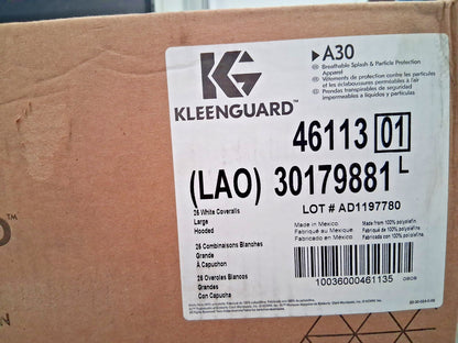 Kleenguard Splash & Particle Protection Disposable Coveralls QTY25 SizeL 46113