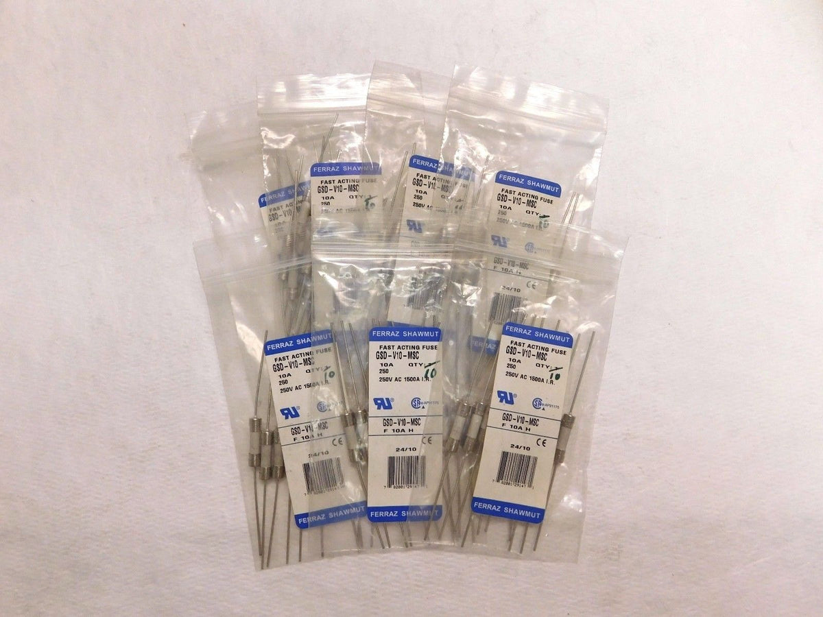 Ferraz Shawmut Fast Acting Miniature Ceramic Fuse 250V 10A 10Pk #GSD-V10