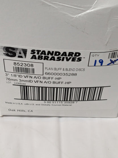 Standard Abrasives 3" X 1/8" Buff&Blend HP Disc Box of 19 852308