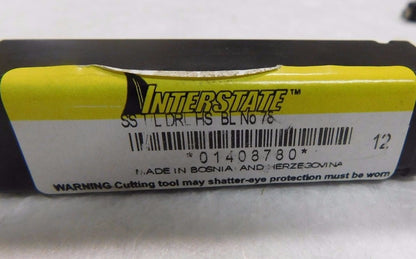 Interstate Taper Length Drill Bit #78 Dia. 118° HSS Box of 12 #BS38N0078