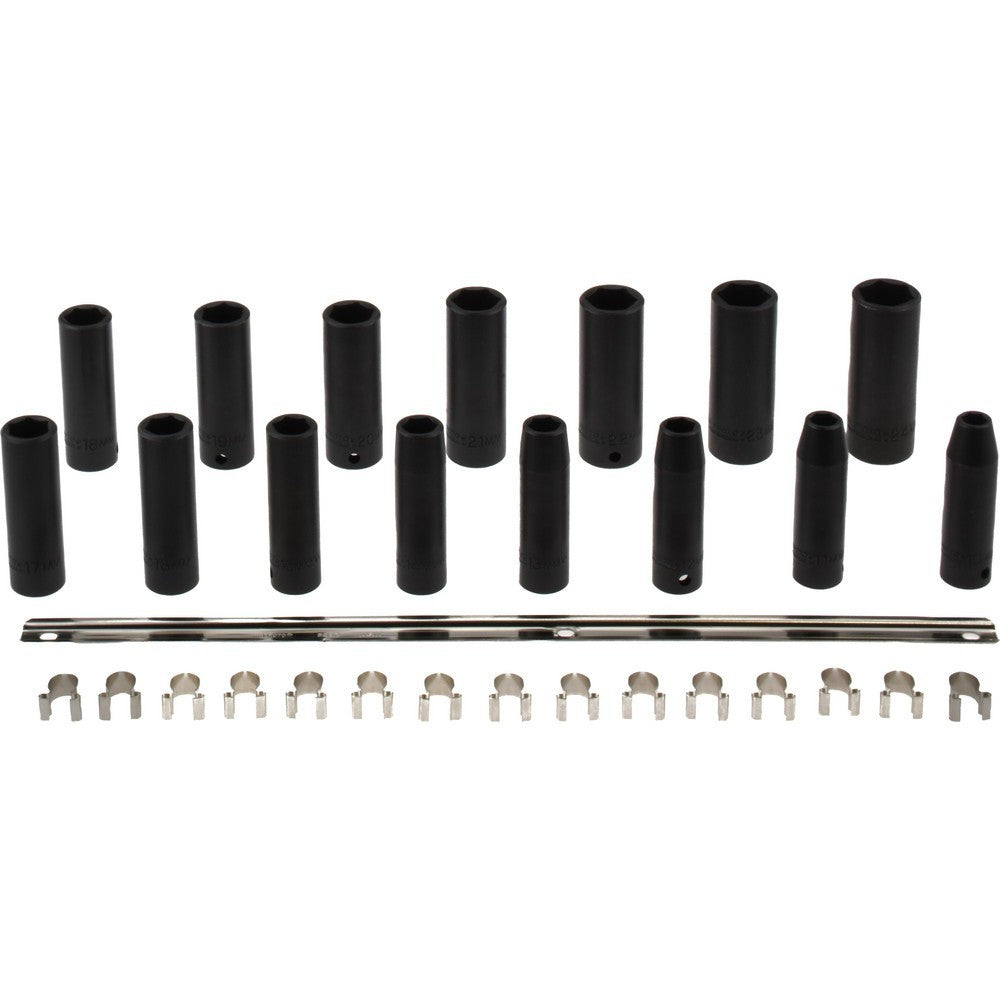 Proto Socket Set Deep Impact 15 Pc 1/2" Drive 10.00 to 24.00 mm 6 Point J74214