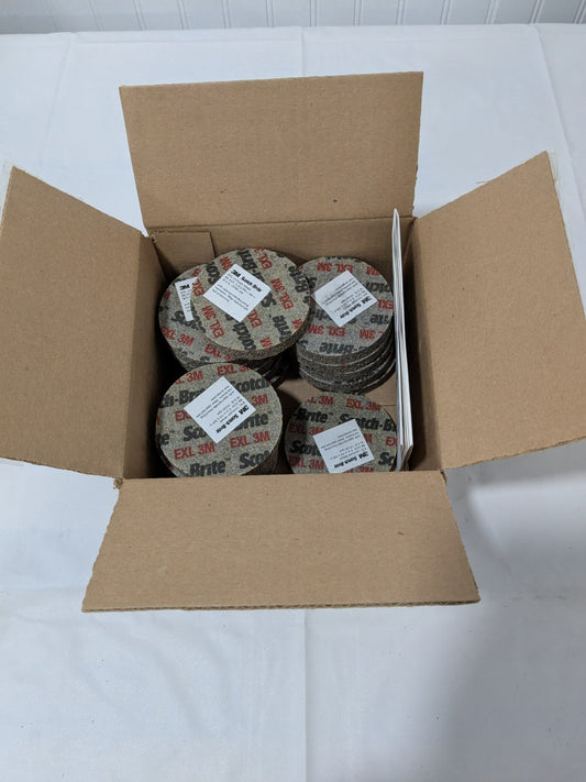 3M Deburring Wheel: 3" Dia, 1/2" Face Width, 3/8" Hole Box of 17 00048011185606