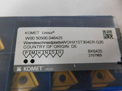 Komet WOHX10T304 G20 Grade BK6425 Carbide Boring Insert QTY 10 W0050500046425