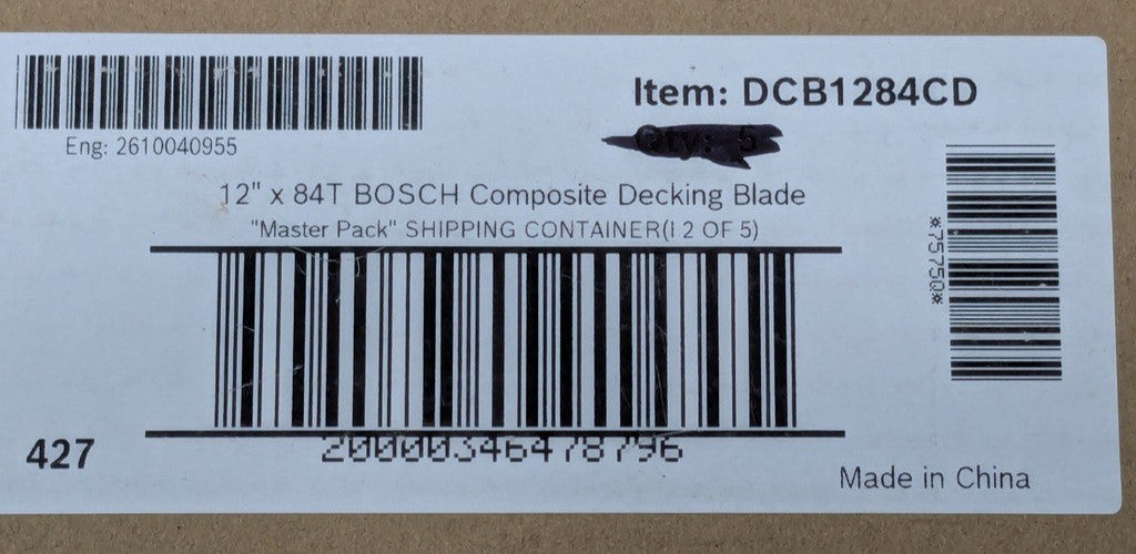 Bosch Edge Composite Decking Circular Saw Blade 12" X 84-Tooth DCB1284CD