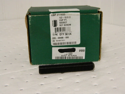 Cup Point Set Screw 1/2-13 UNC, 3" Length Under Head QTY 50 11833