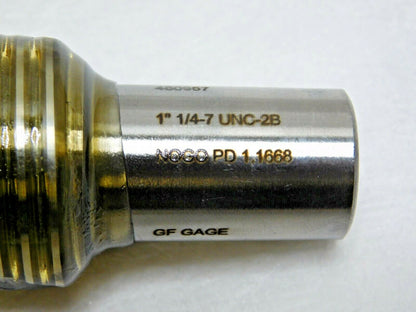 GF Gage Single End Plug Thread No Go Gage 1-1/4 - 7 UNC-2B W1250072BNK