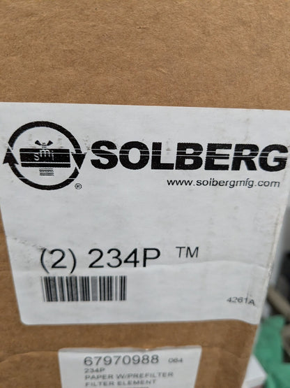 Solberg 244mm Long x 200mm Wide x 200mm Deep Filter Element Qty 2 234P
