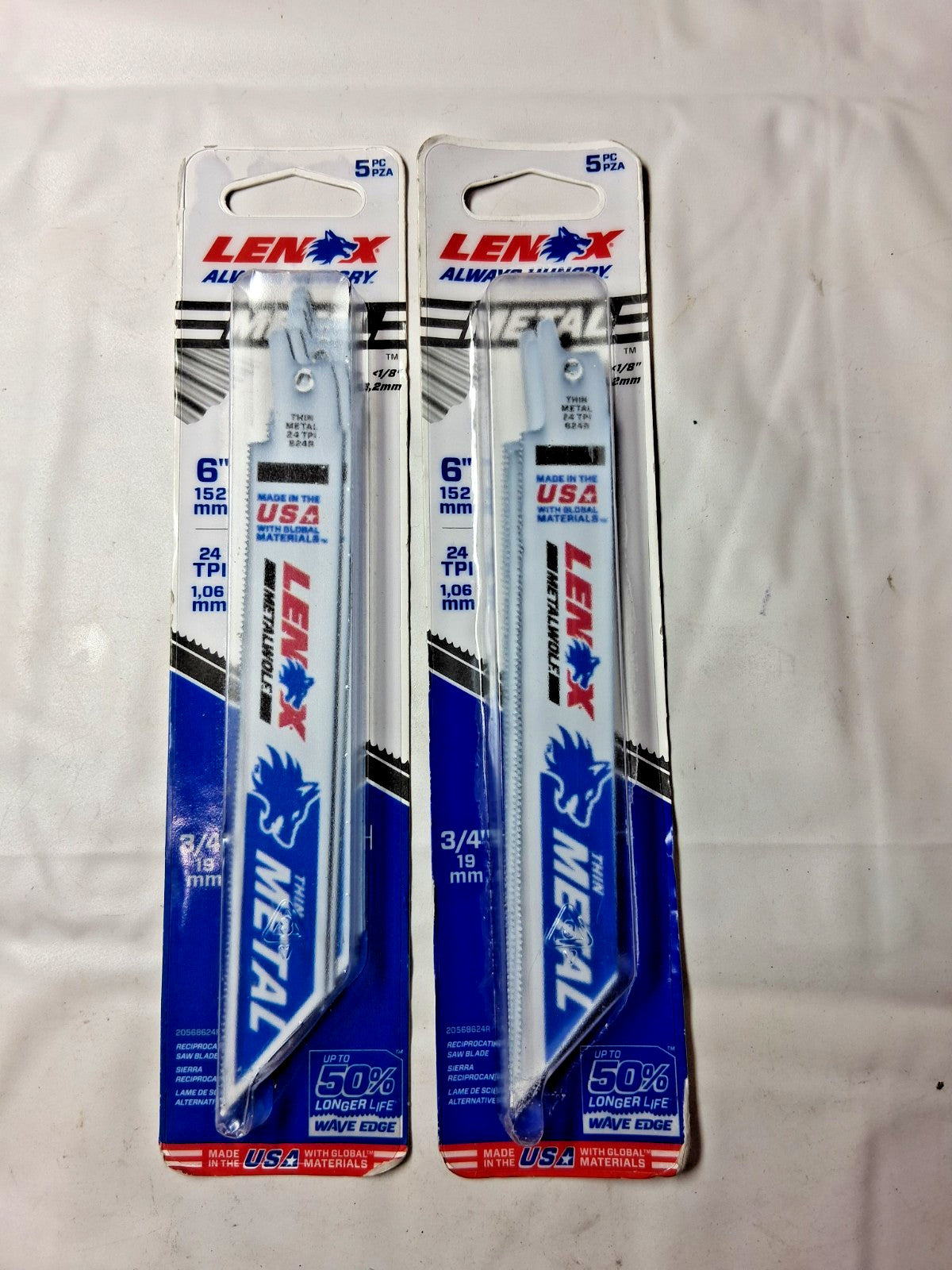 Lenox Reciprocating Saw Blade 6" 24 TPI Bi-Metal Body 10 Pk 20568624R