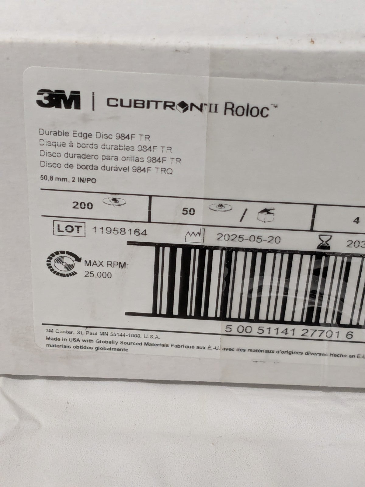 3M Quick-Change Disc: Roloc TR, 2" Dia, 36 Grit Qty 200 7100001474