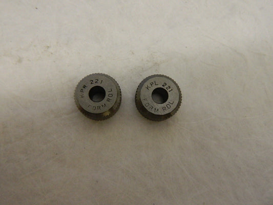 3/4 Diam, 90° Tooth Angle qty2 HSS LH Diagonal Knurl wheel KPL-221