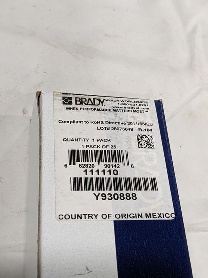 Brady #7 Numerical Legend Aluminum Wire Marking Cards Qty 25 AF-7-PK