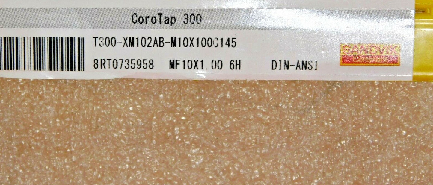 Sandvik Coromant Spiral Flute Tap MF10x1 MF 6H 3FL T300-XM102AB-M10X100C145