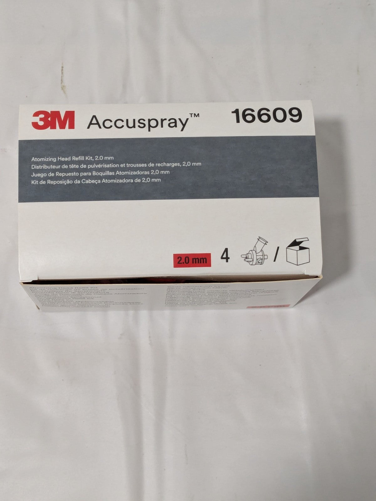 3M Accuspray Atomizing Head, 16609, Red, 2.0 mm, 4 per kit 7000045543