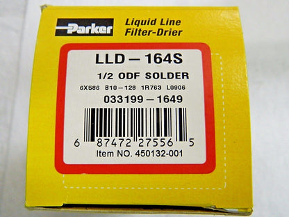Parker Liquid Line Filter-Drier 1/2" ODF Solder LLD-164S