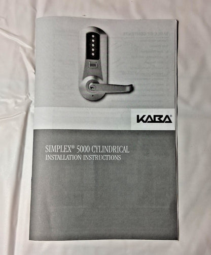 Kaba Access Push-button Lock Lever Lockset 1-3/8 to 2-1/4" 5021BWL26D41