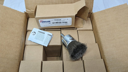 PACK OF 16 Weiler 1" Crimped Wire End Brushes SS 6 mm Shank Dia 98540 75846