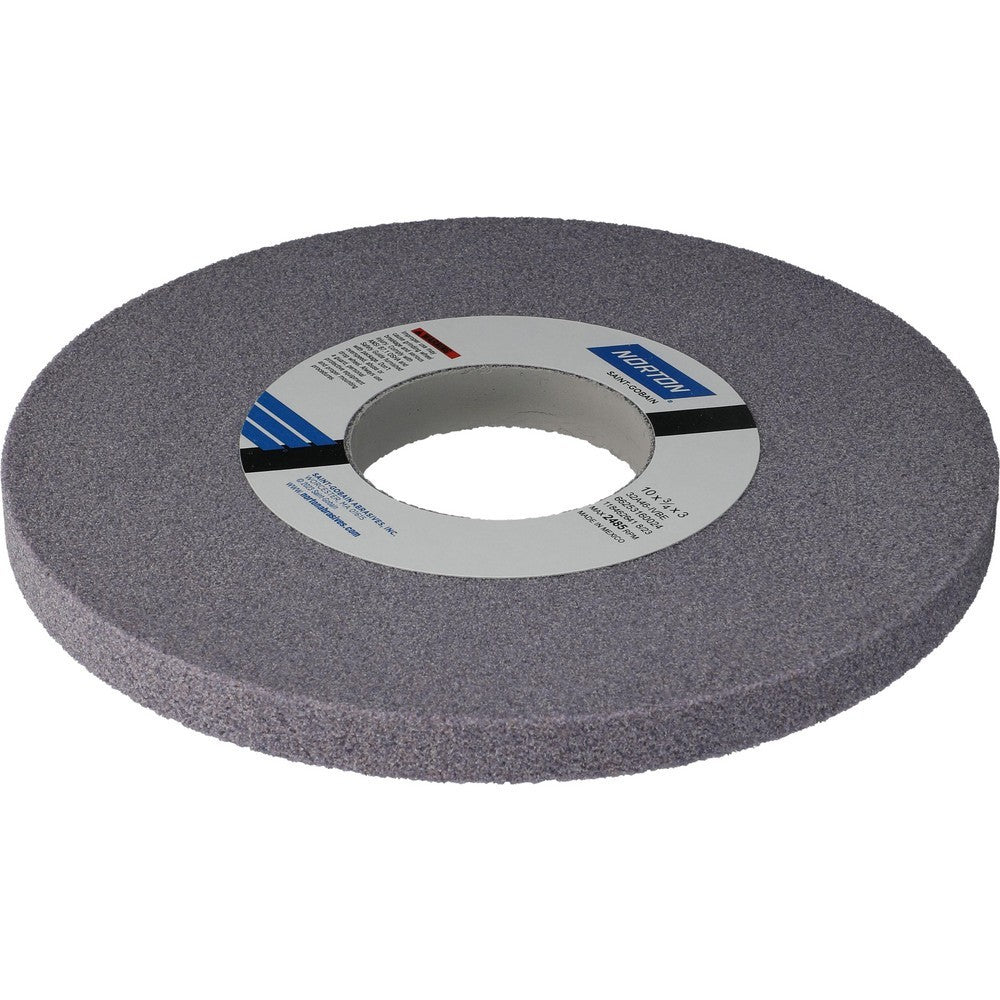 Norton Surface Grinding Wheel: 10" Dia, 3/4" Thick, 3" Arbor 46 Grit 66253160024