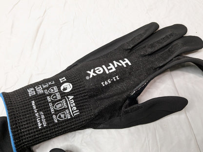 Ansell Hyflex Cut Resistant Gloves Black Size 11 ANSI 5/9 QTY 12 PAIRS 11-591/11