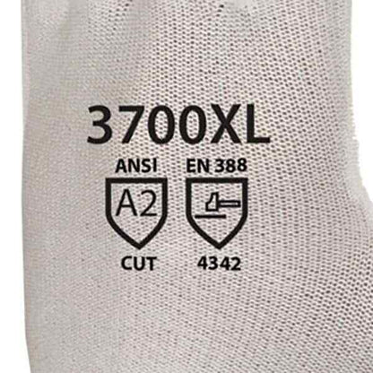 12 PAIRS Cordova Cut & Puncture Resistant Gloves White Size X-Large 3700XL