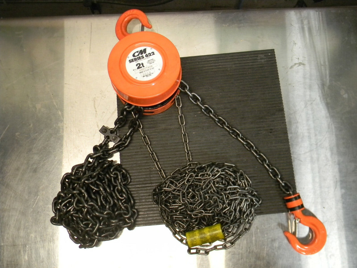 CM Series 622 Manual Hand Chain Hoist 2 Ton Load Capacity 20 Ft. Lift
