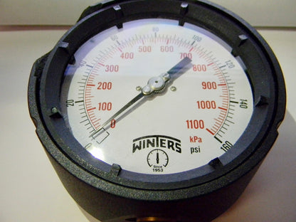 Winters Pressure Gauge  4-1/2" x 1/4" 0 to 160 Scale Range #PPC5085
