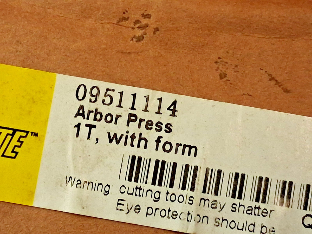 Pro Arbor Press 1" Ram 4" Throat Depth 1 Ton Pressure 9-1/2" Stroke 09511114