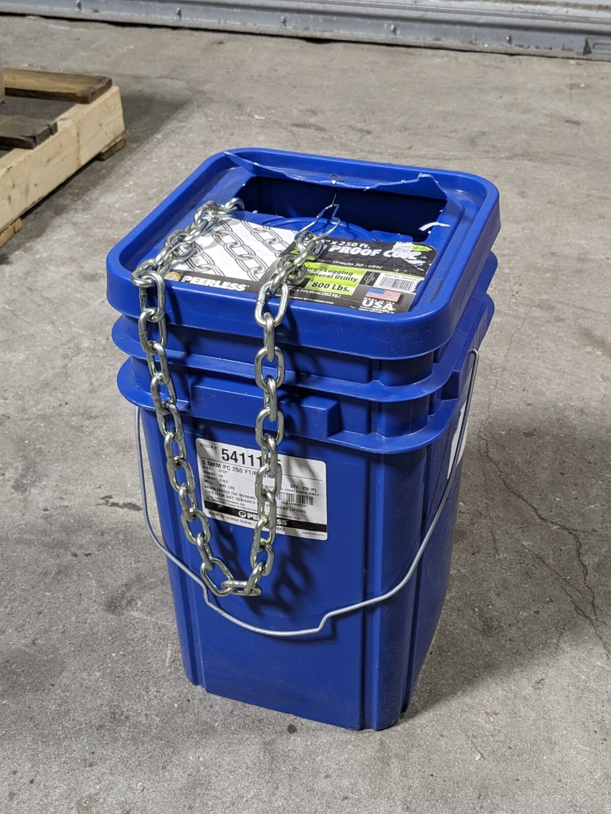 Peerless Welded Proof Coil Chain 250 Ft. x 3/16 In. 800 lb. Capacity G30 5411135