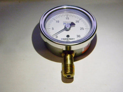 Ashcroft Pressure Gauge 2-1/2" x 1/4" 0 to 30 psi  94577XLL