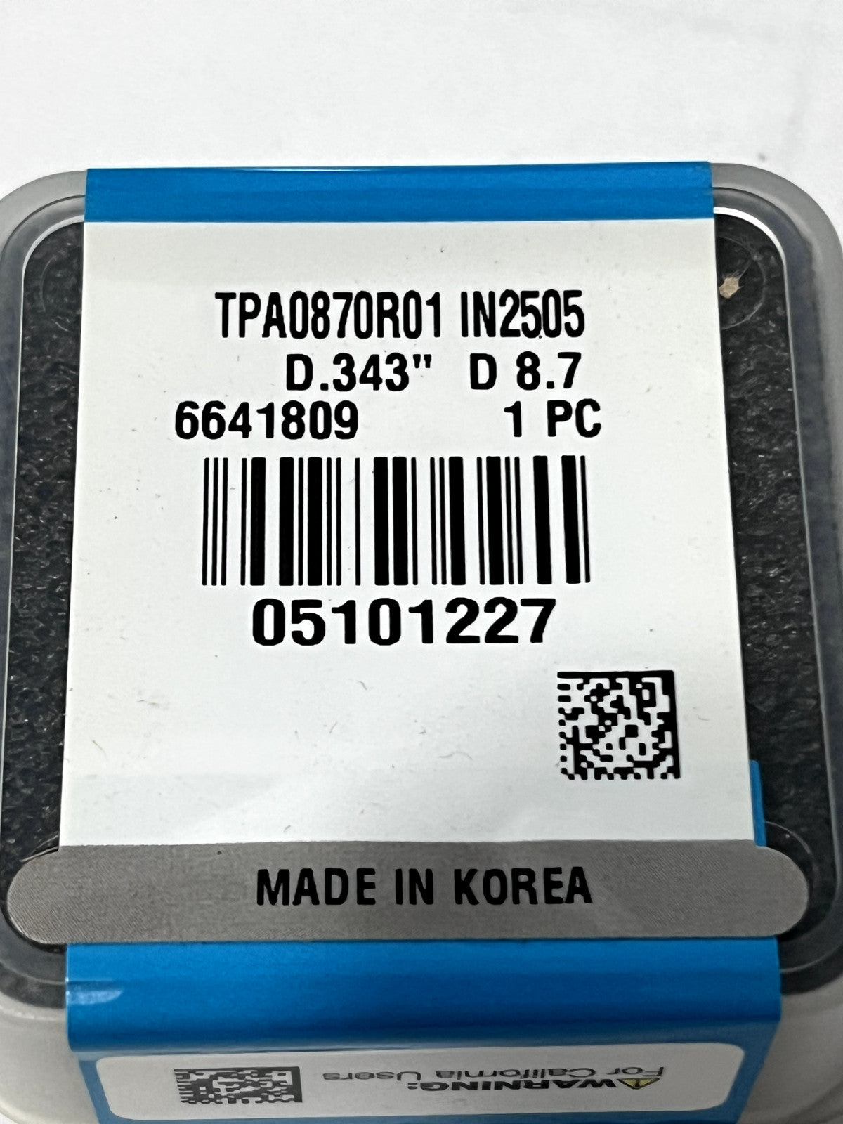 Ingersoll Replaceable Drill Tips TPA0870R01 IN2505 9.00 mm Dia 140 deg Point
