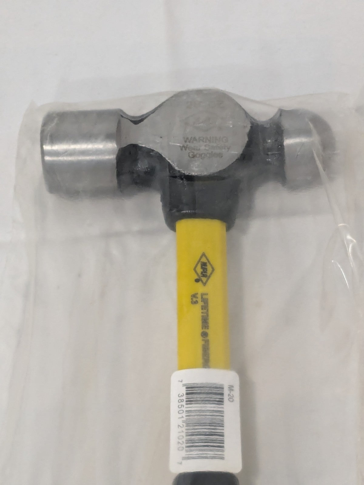 NUPLA Ball Pein Hammer: 20.00 oz Head, High Carbon Steel 21020