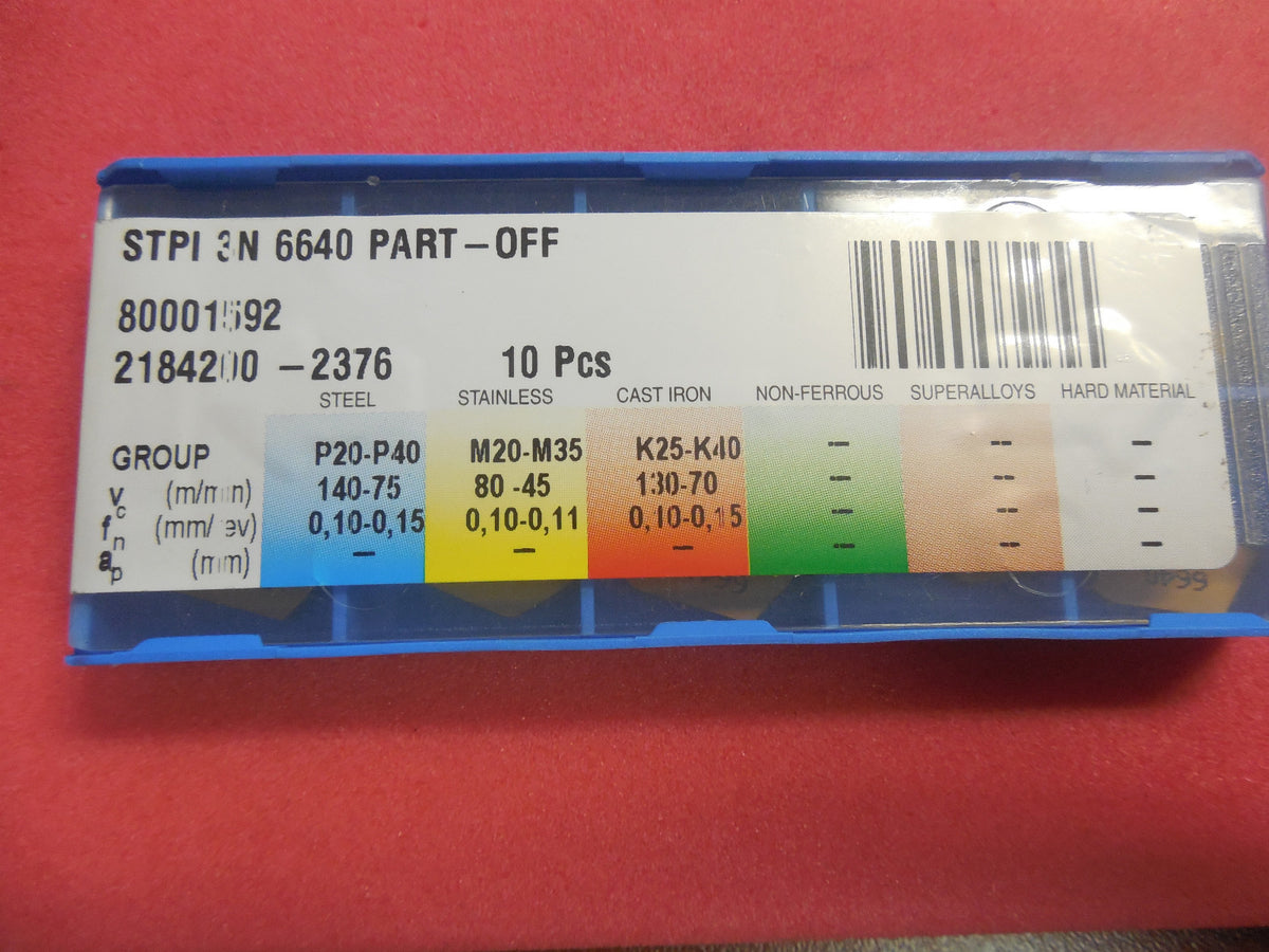 Swarf Tools STPI 3N 6640 Carbide Inserts Qty. 10