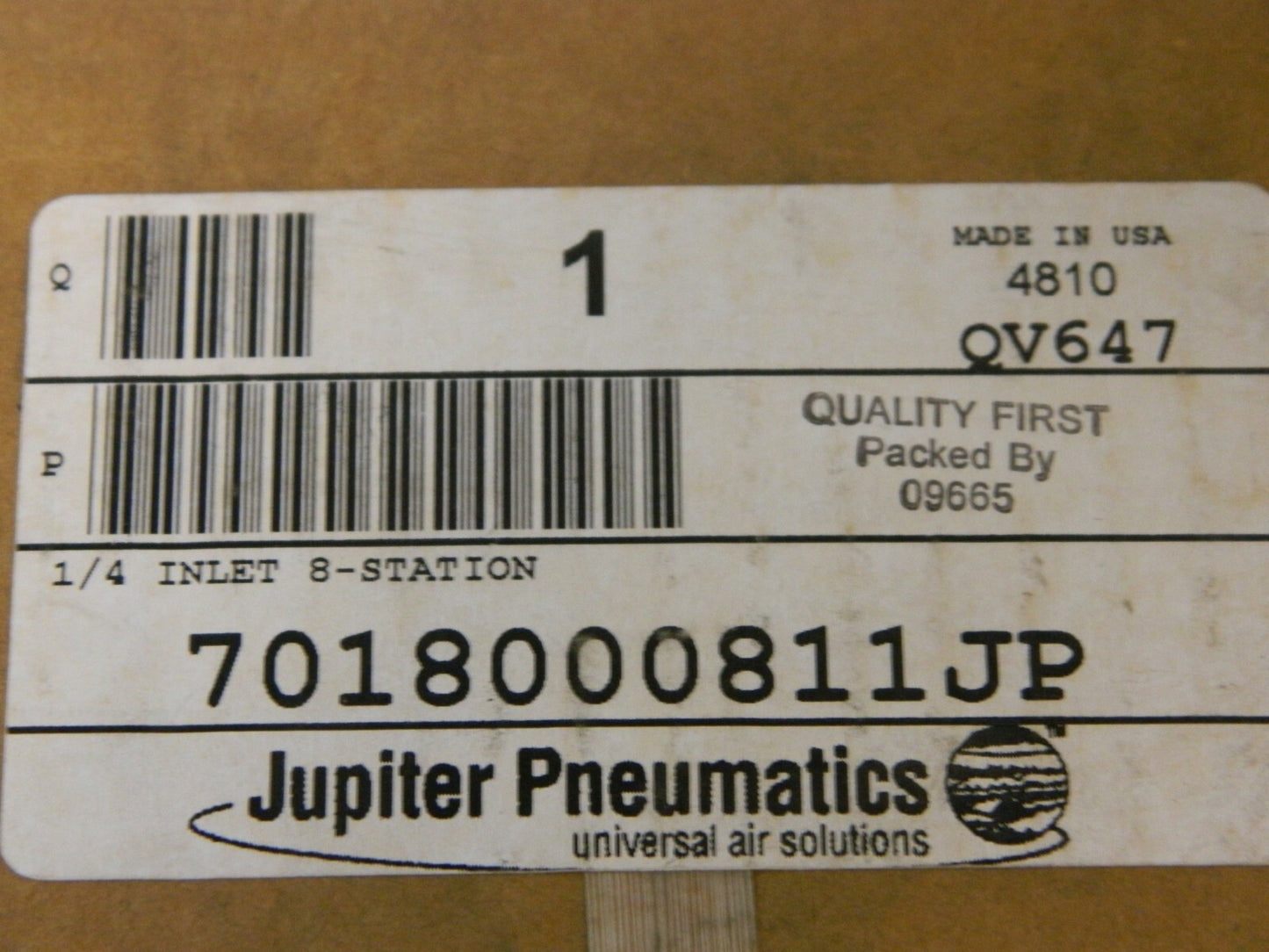 Jupiter 1/8" Inlet 1/4" Outlet 120°F Max 145 Max PSI 8 Outlet Ports 70