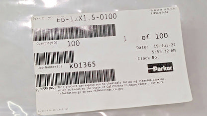 Parker Black Polyethylene Tubing 100 Ft 12mm Outside Diam EB-12X1.5-0100