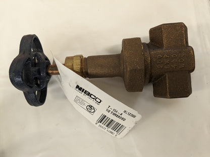 NIBCO Gate Valve: Rising Stem, 1/2" Pipe, Threaded, Bronze NL1Z006
