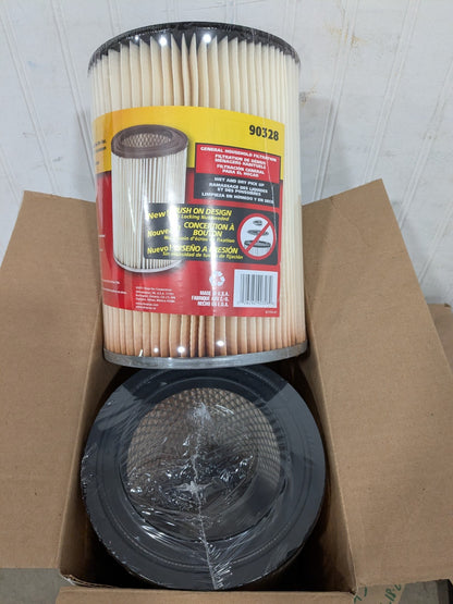 (2)Cartridge Filter for Craftsman & Ridgid Vacuums, 9.3" H, 6.6" OD, 4-1/2" I.D.