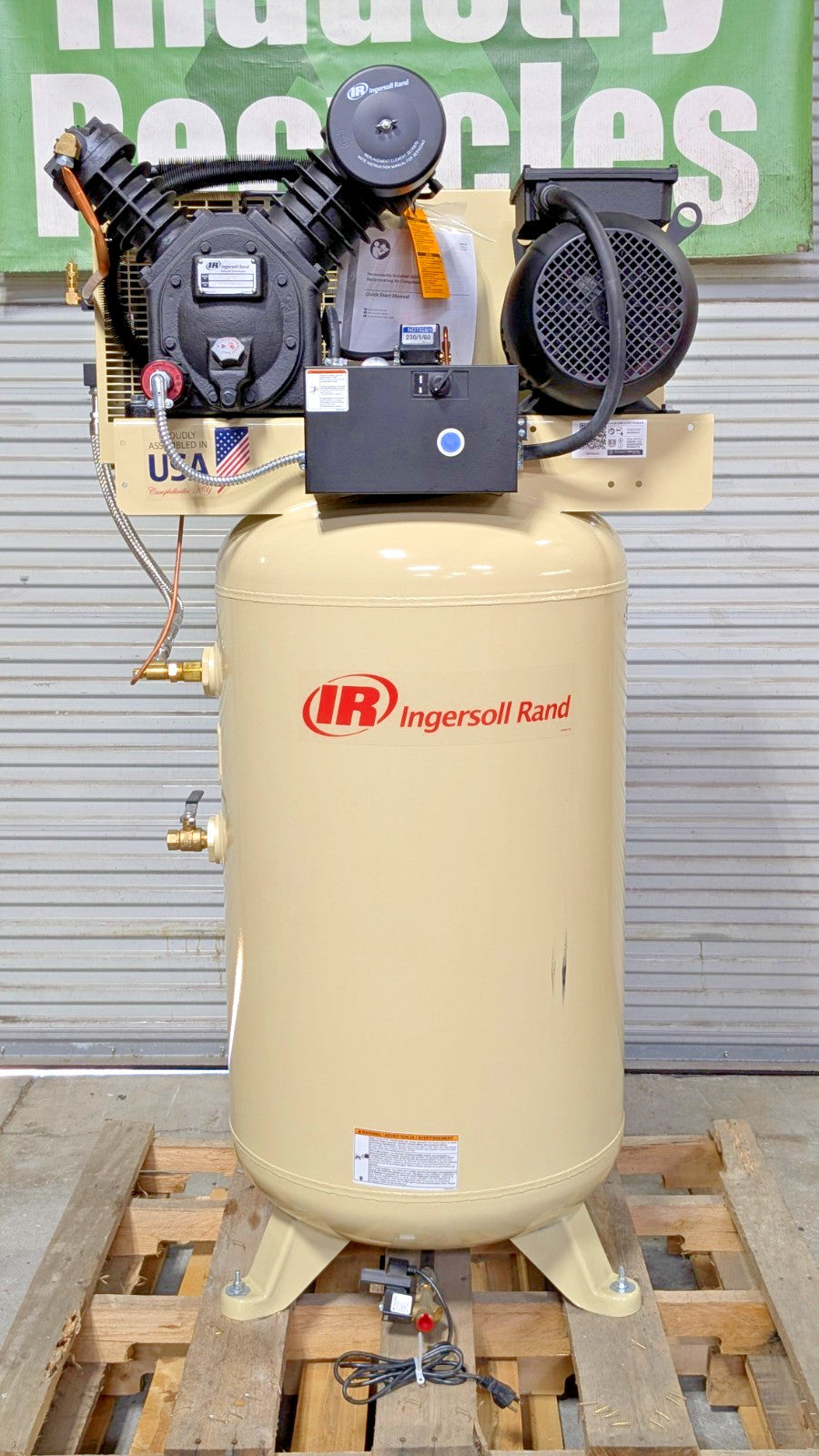 Ingersoll Rand 80Gal Air Compressor 2475N7.5-P  230V/1ph 7.5HP *Never Used*