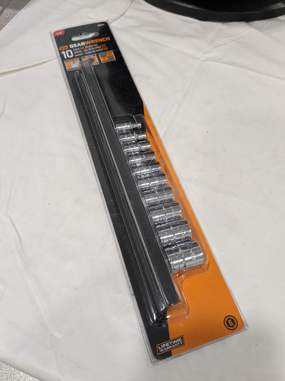 GEARWRENCH Standard Socket Set: 10 Pc, 1/4" Drive, 3/16 to 9/16" Socket 80303