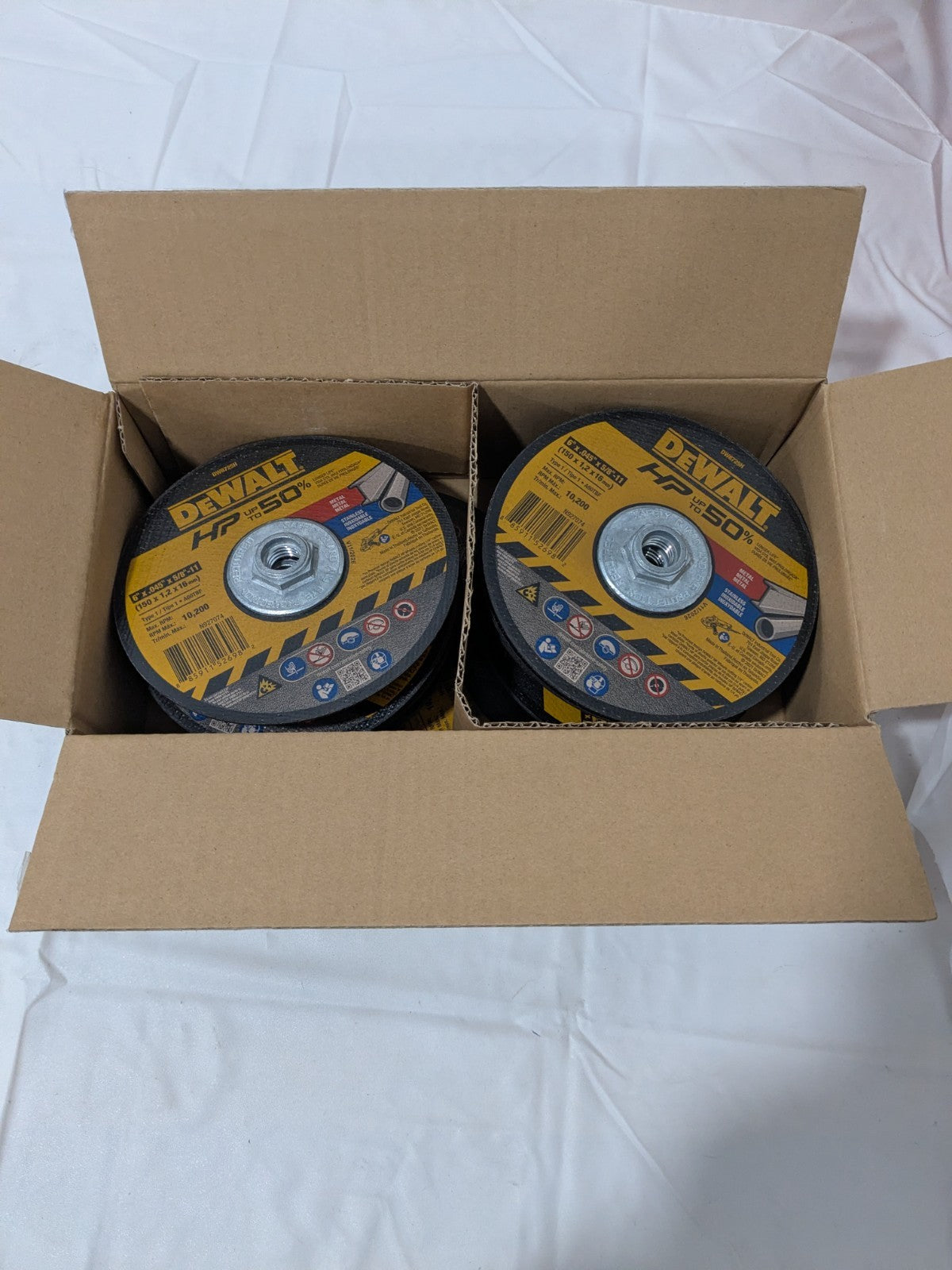 DeWALT Cut-Off Wheel: Type  , 6 Dia, 0.0450" Thick, 5/8" Hole Qty 10 DW8725H