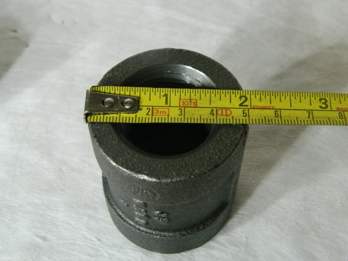 J.P. Ward Malleable Iron Straight Coupling 1-1/4" Class 300 2-7/16" Le